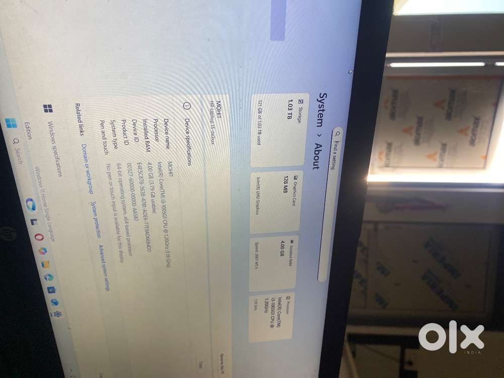 Intel core i3-1005G1 cpu 1.20GHz