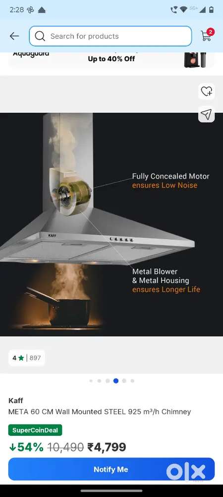 Chimney for kitchen New one. Unused