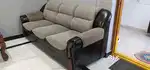 3+2 5 seater grey black combination sofa for sale