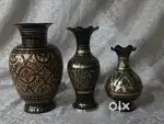 Pure brass solid heavy vintage handwork vases mughlai