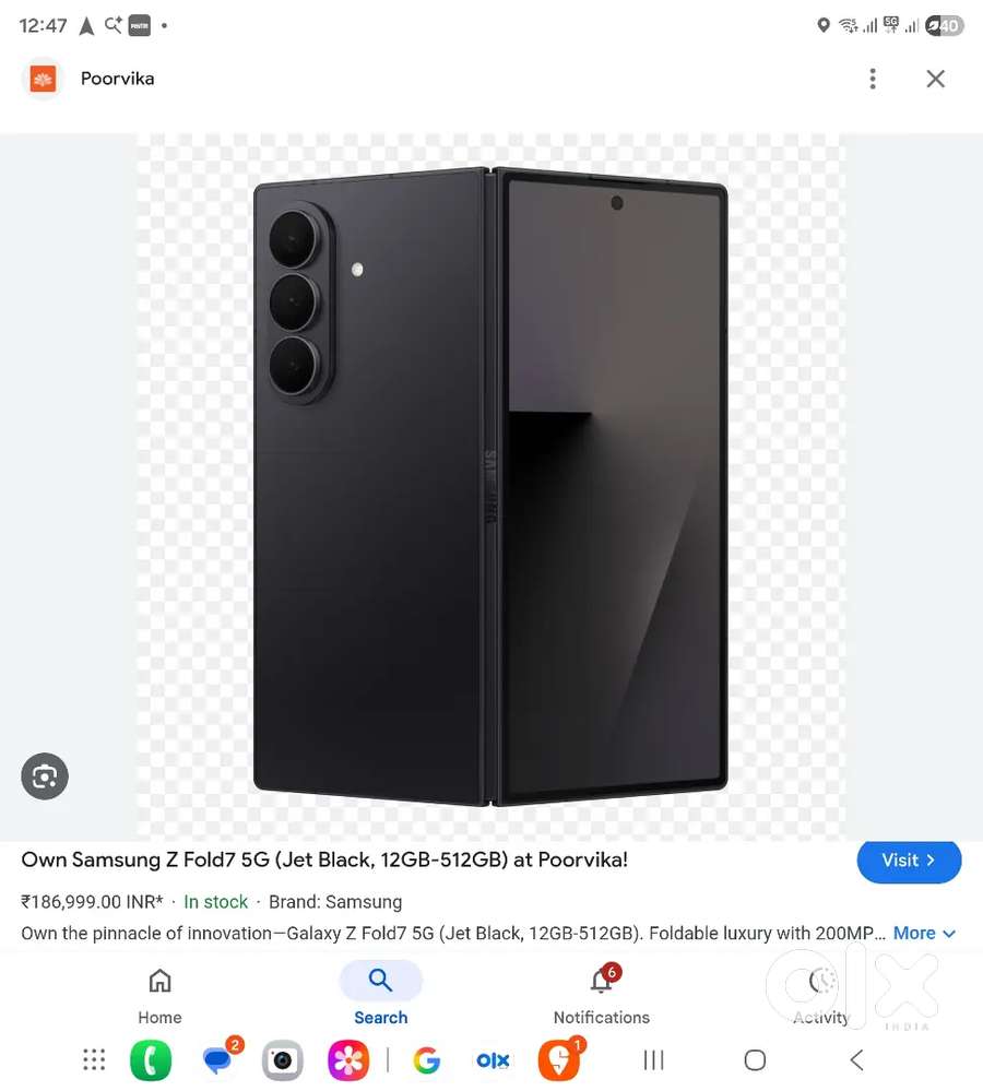 Z fold 7 black colour