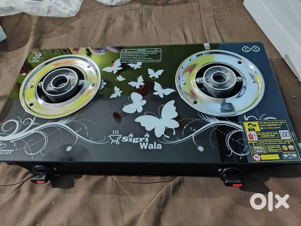 brand new 2 burner sealed piece lpg gas stove glass top for sale