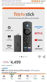Amazon fire tv stick worth 4,500 just 6 months used