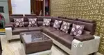 L shape sofa set with beautiful colour combination and designing look