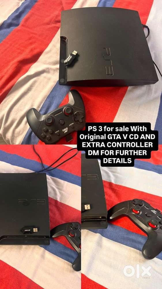 PS 3 . New PS3 with extra controller and sony stick AND REAL GTA V gam