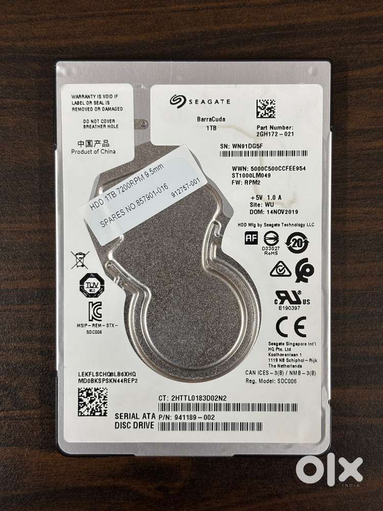 Seagate BarraCuda 1TB Laptop Internal Hard Disk – 7200 RPM SATA HDD