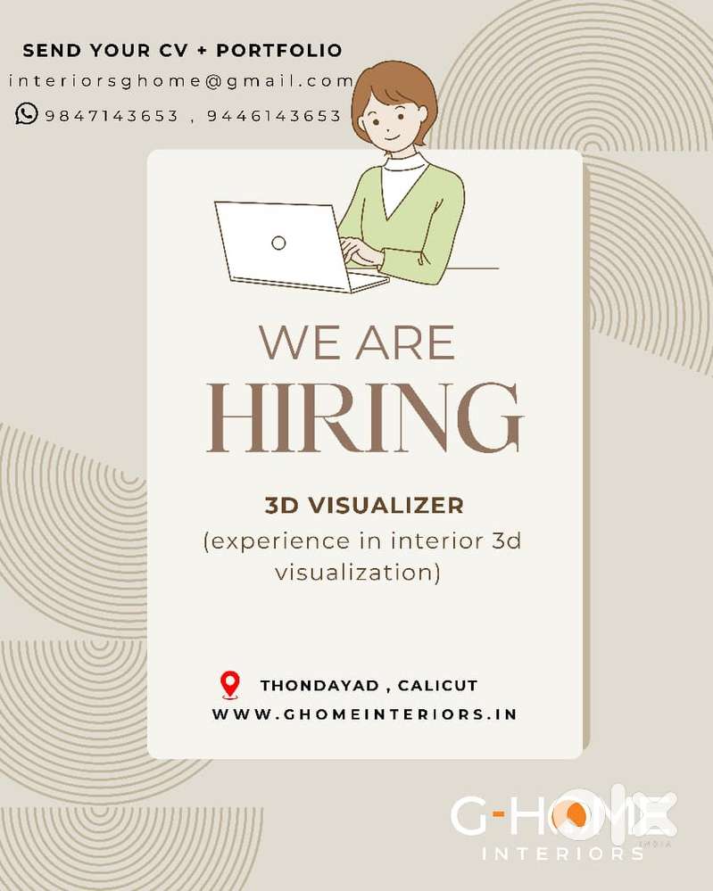 HIRING INTERIOR DESIGNER (3d visualizer )