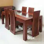 Brand new assam teak wood 6 seater dining table