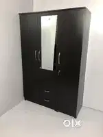 BRAND NED 3 DOOR WARDROBE IN BLACK FINISHED WITH FREE DELIVERY