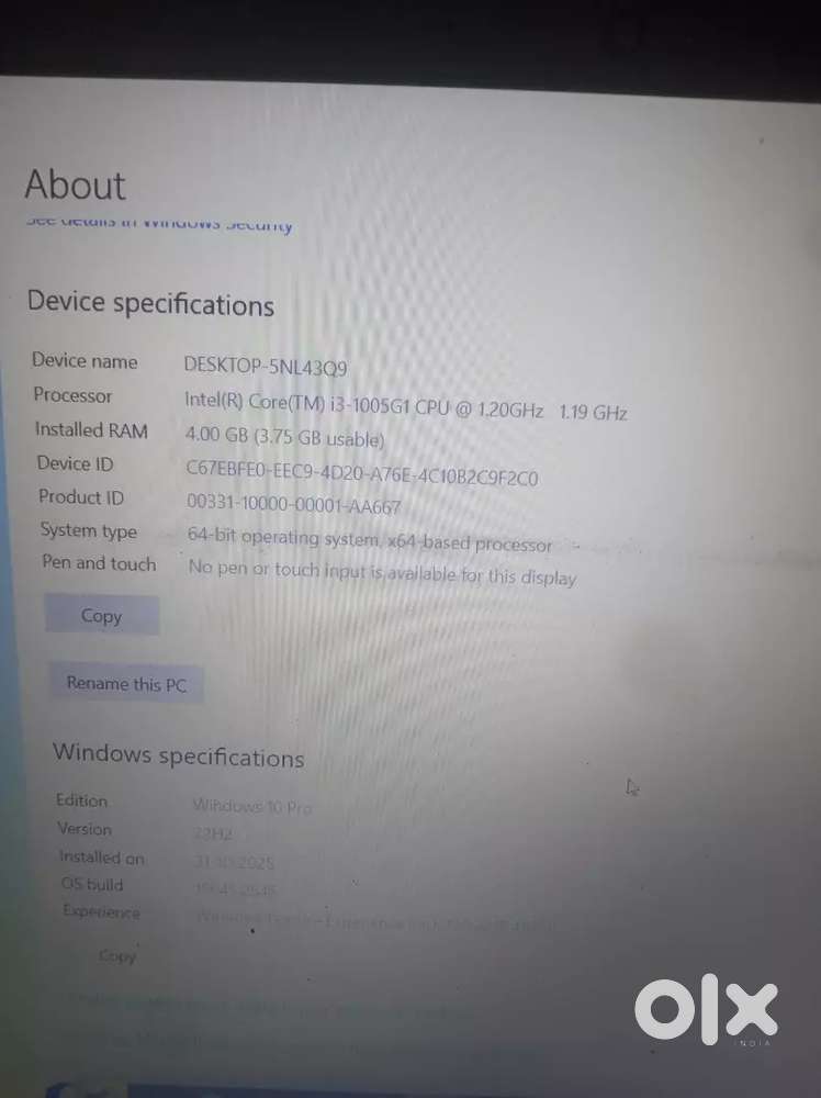 Used Lenovo laptop