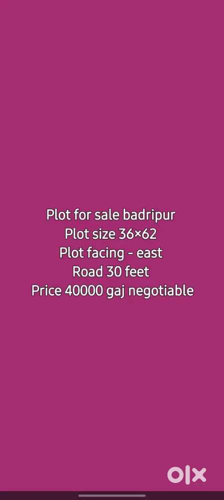 30 feet wide road residential plot
