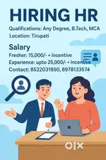 Wanted HR Executive Male only