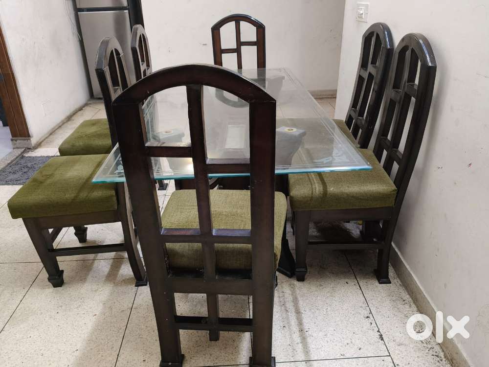 Dining table with six chairs