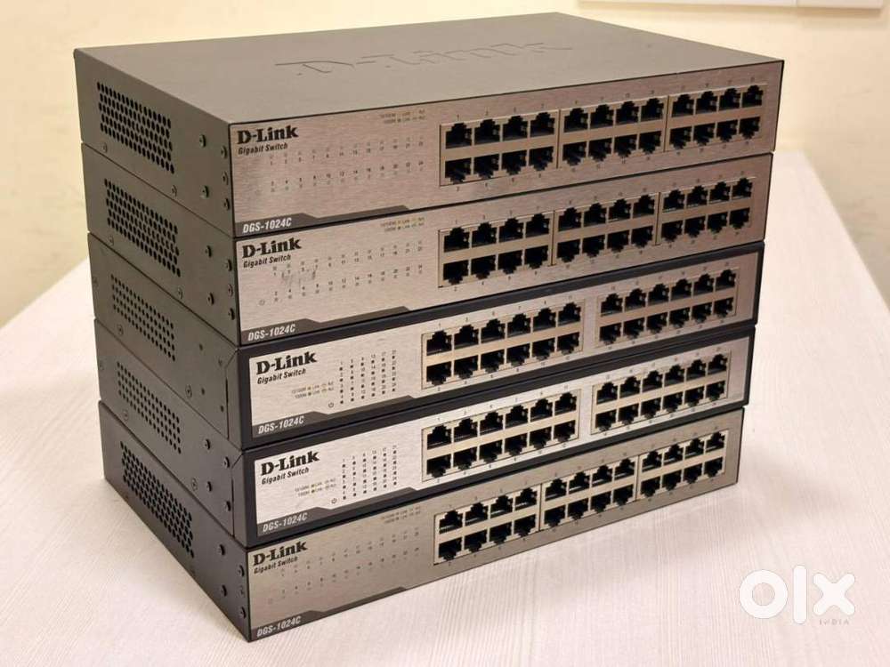D-Link 24 Port Switch  100 MBPS  1000 MBPS  Good Condition  ₹ 3800