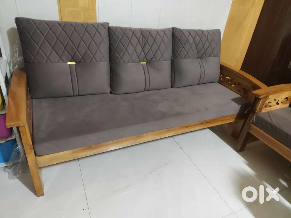 Pure teak Wood new Sofa set with Table, Iron Almirah, Dressing