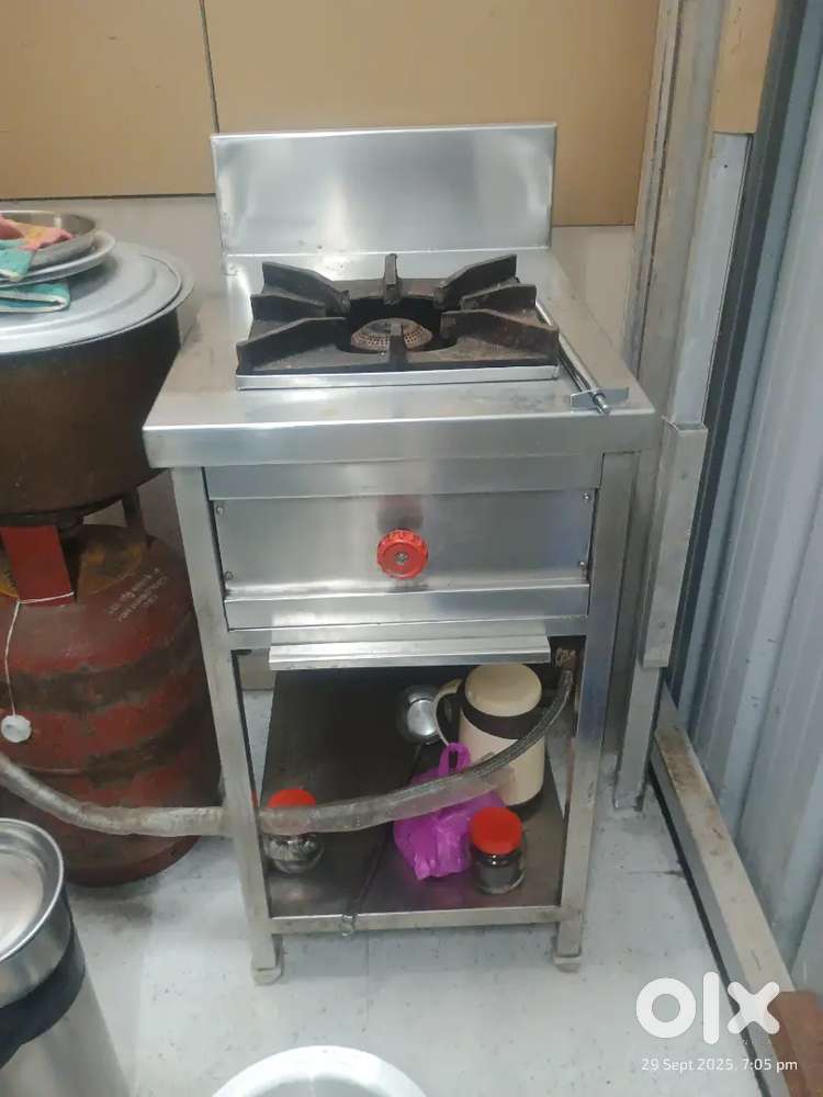 Gas stove wash basin counter thermos fridge all setup tea stall sale
