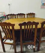 6 seater dining table made of teak