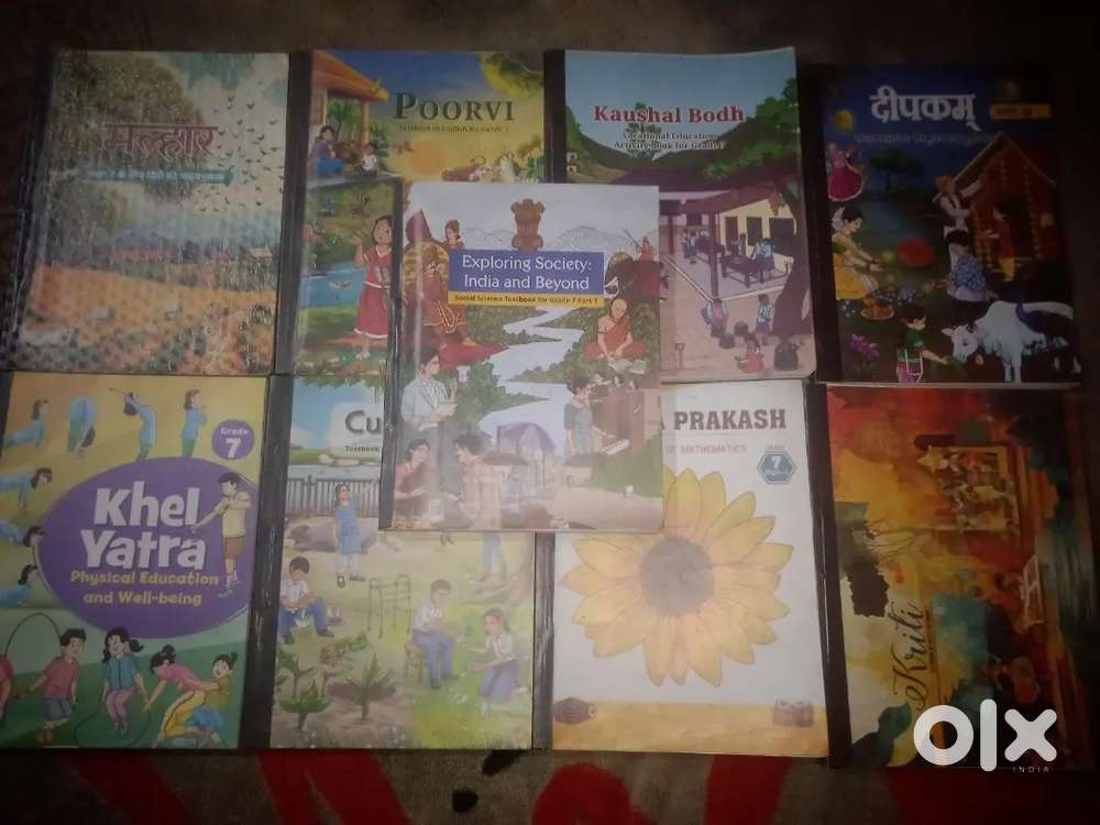 CLASS 7TH NCERT NEW COURSE BOOKS 2025 - GOOD CONDITION WITH COVERS