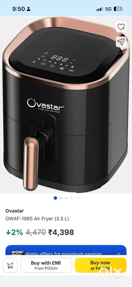 Ovastar air fryer 3.5ltr