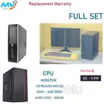 Branded Full Set Branded Cpu Monitor Keyboard Mouse Ram - 4GB DDR3
