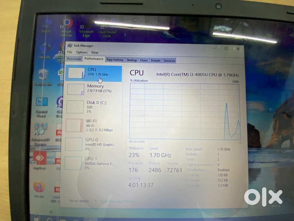 Laptop dell 8gb-250gb SSD, 2gb Graphics