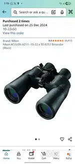 Nikon binocular aculon a211, 10-22x50