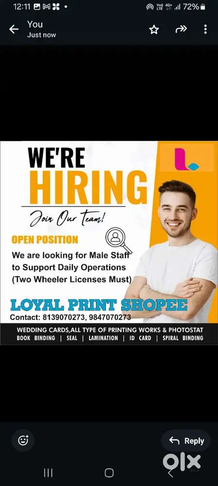 Working hours 9.30 to 7.30