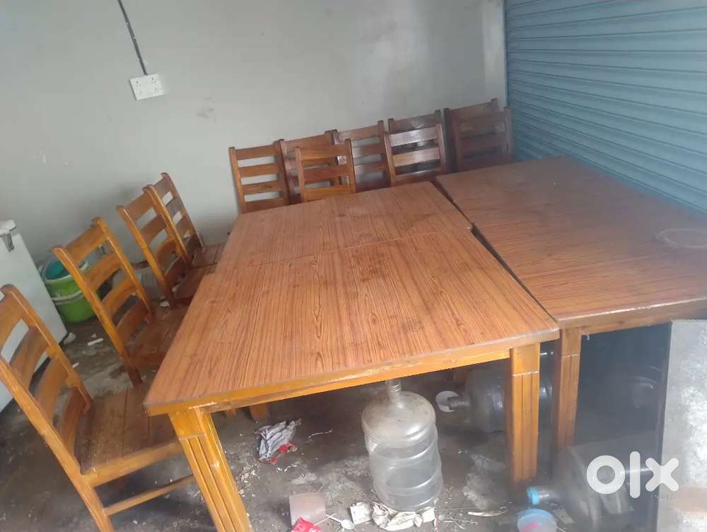 Wooden table and chair and electric boiler