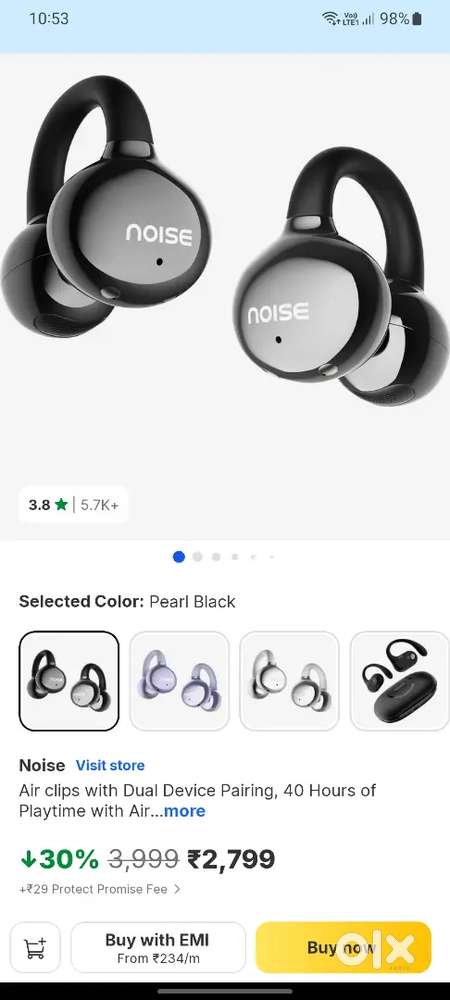 Noise Visit store
Air clips with Dual Device Pairing, 40 Hours