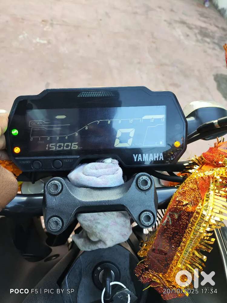 It is good condition and the rear tyre was book radial mrf tyre