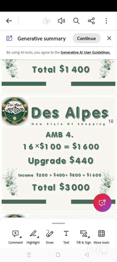 Des alpes company many product
