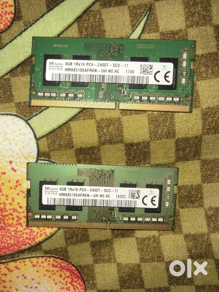 Computer or laptop Ram 4 gb + 4gb = 8gb