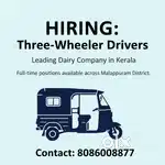 Looking 3 wheeler drivers for leading diary company in Kerala