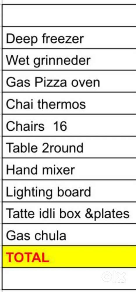 Urgent cafe and hotel items for sale