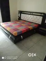 Double bed without mattress