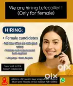 Telecalling job for only female candidate