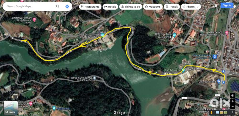 Residencial plot for sale at OOty near lake..