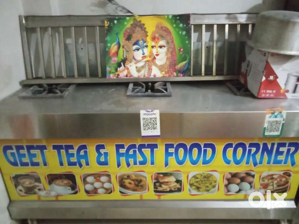 Three burner bhatti,heavy sink,griller,microvave