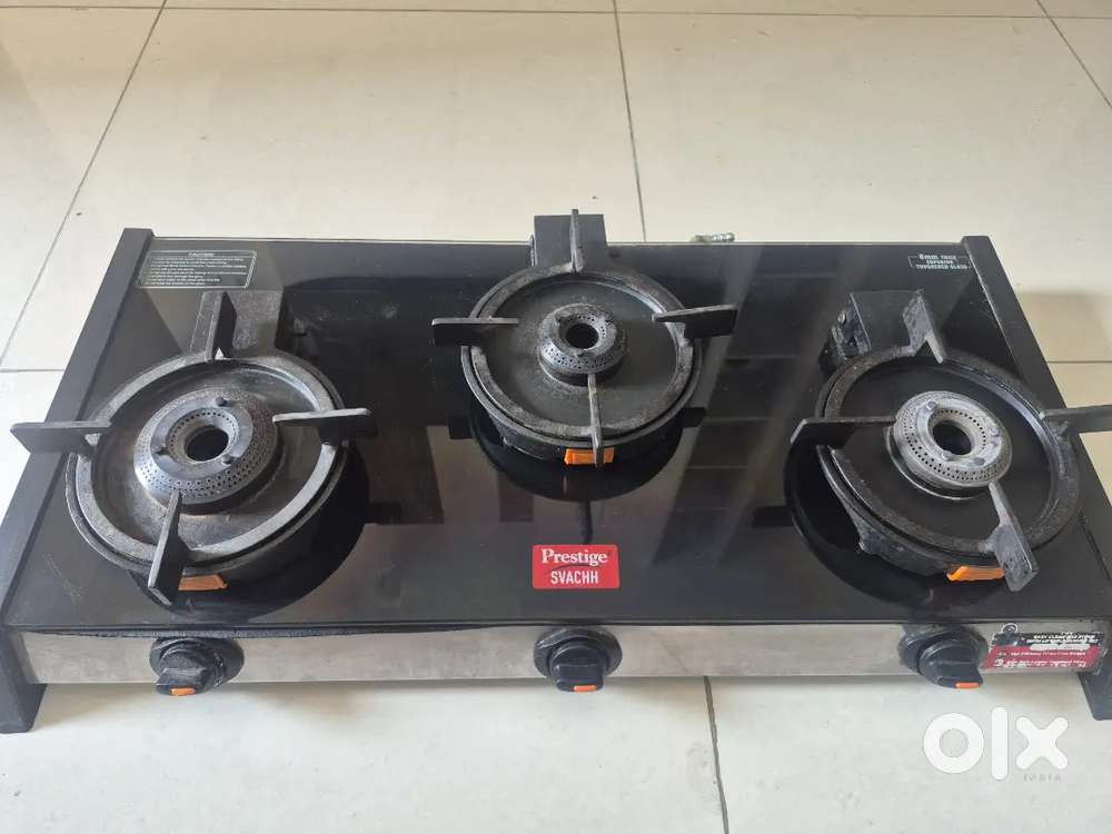 Prestige Svachh GSTV-03 Glass Manual Gas stove 3 burner