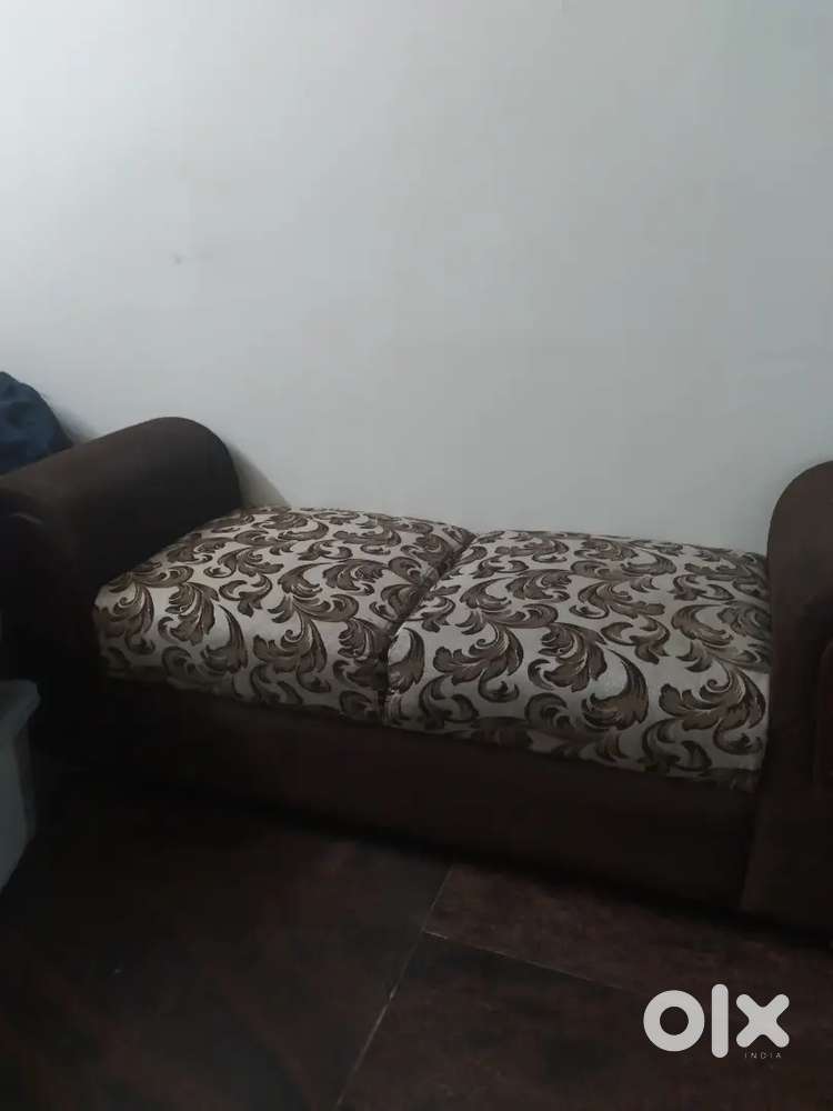 Brown and Beige 2 seater Couch