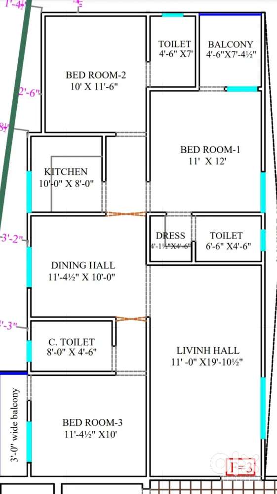 3bhk luxury flat for sale Tolichowki main Road