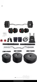 Dumbbell 50kg with iron bar pvc plate 10x2- 5x42-2.5x4