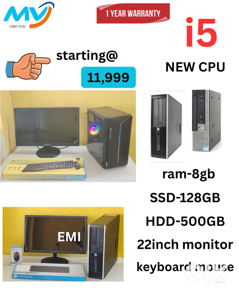 Keyboard Mouse  Basic Software  Hard Disk - 500GB  Full Set @ Low Pric