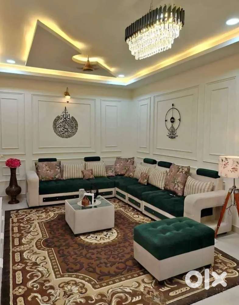 L shape sofa set with beautiful colour combination with beautiful look