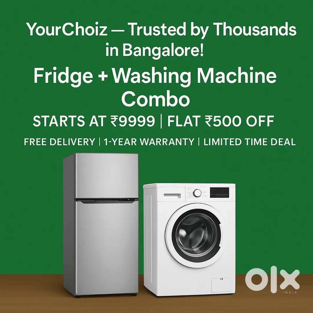 Double door fridge and front load washing machine