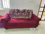 3-Seater Maroon Sofa – Good Condition – ₹6,000