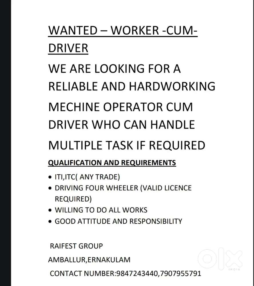 Driver com machine operatorator