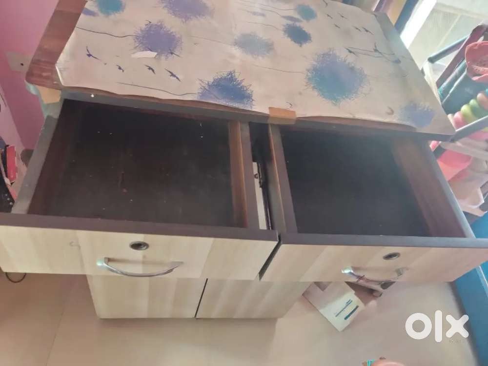 Wooden Cupboard with 2 drawer, computer table