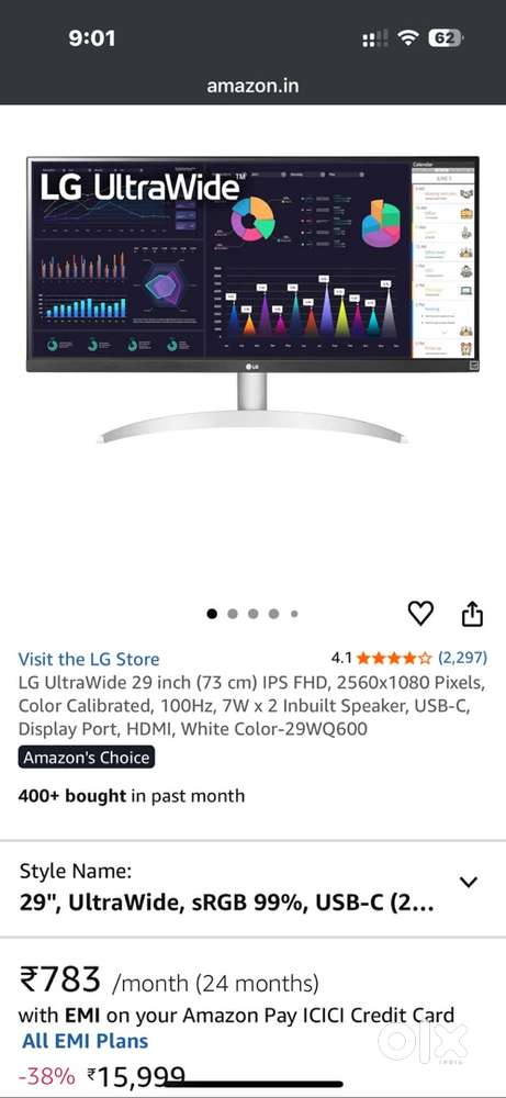 LG ultra wide Monitor 29inch