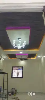 Pop/pvc false ceiling, interior and construction work with material